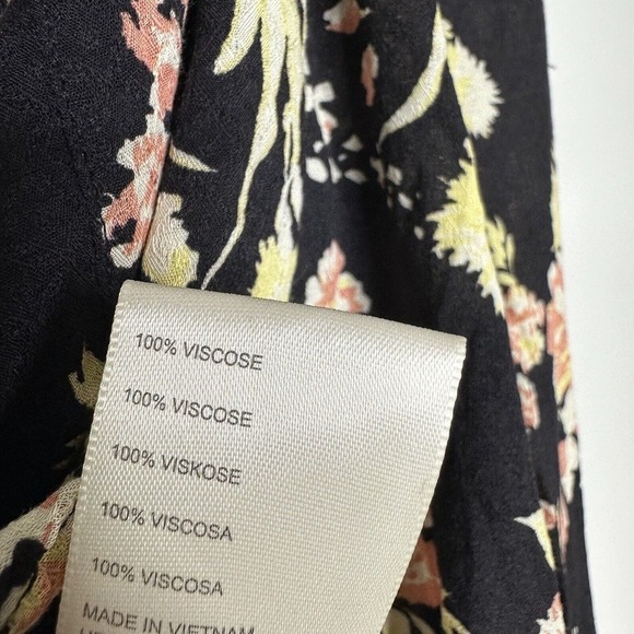 NWT Free People Hilary Printed Top Long Sleeve Black Combo Women's Size Medium - Picture 5 of 7